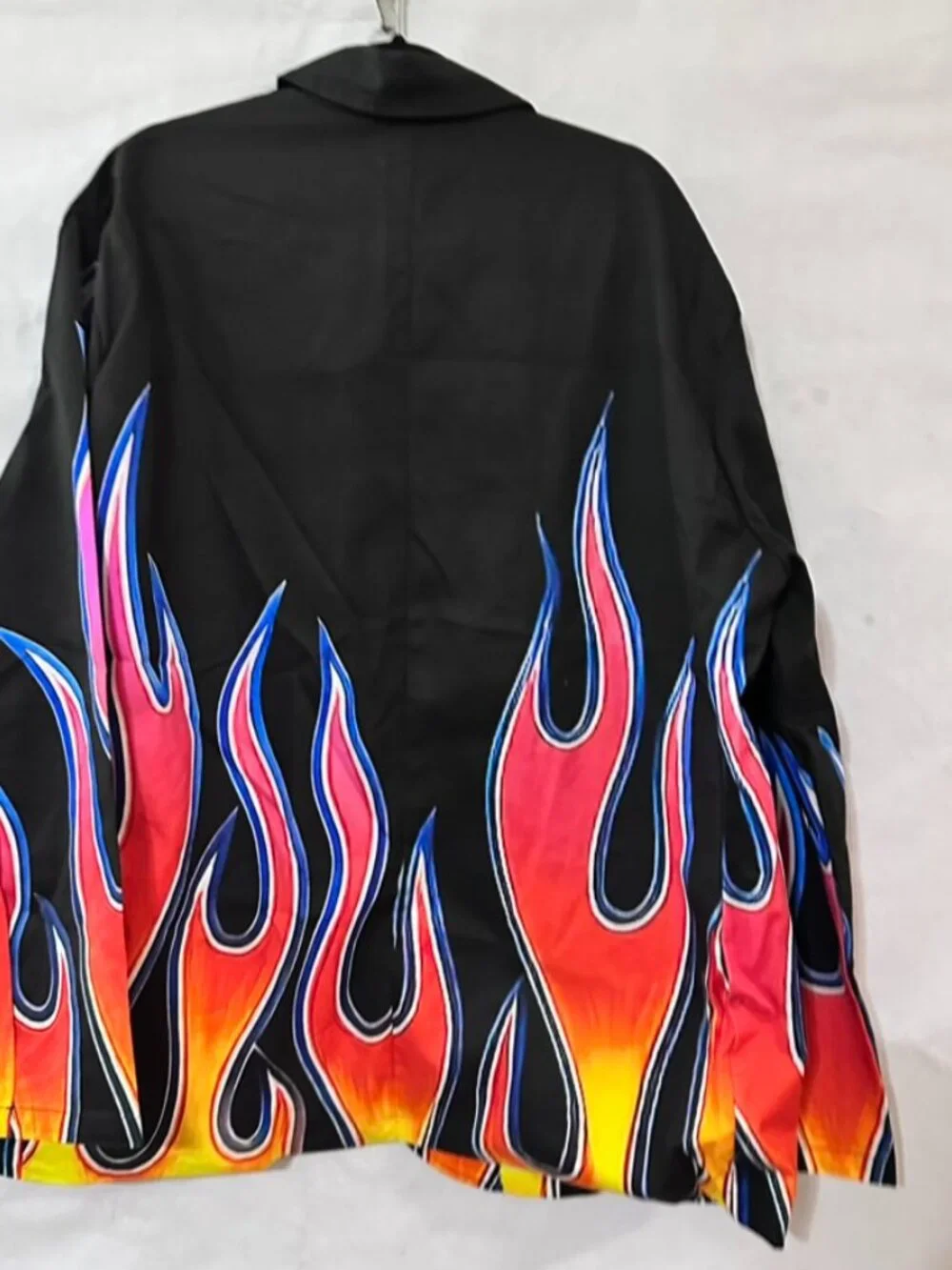 Conceptual Subculture Cotton Blazer Red Flame Hot Rod Size 2x  Biker Sport Coat